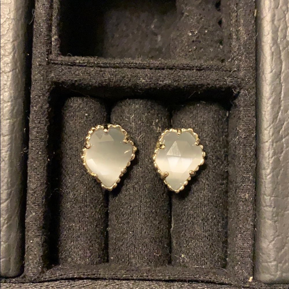 Tessa Gold Stud Earrings In Iridescent Drusy